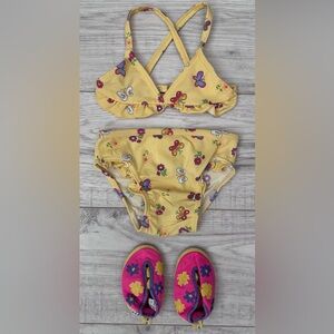 Baby Gap 2 Piece Bathing Suit & Matching Pool Shoes Size 3-6 Months